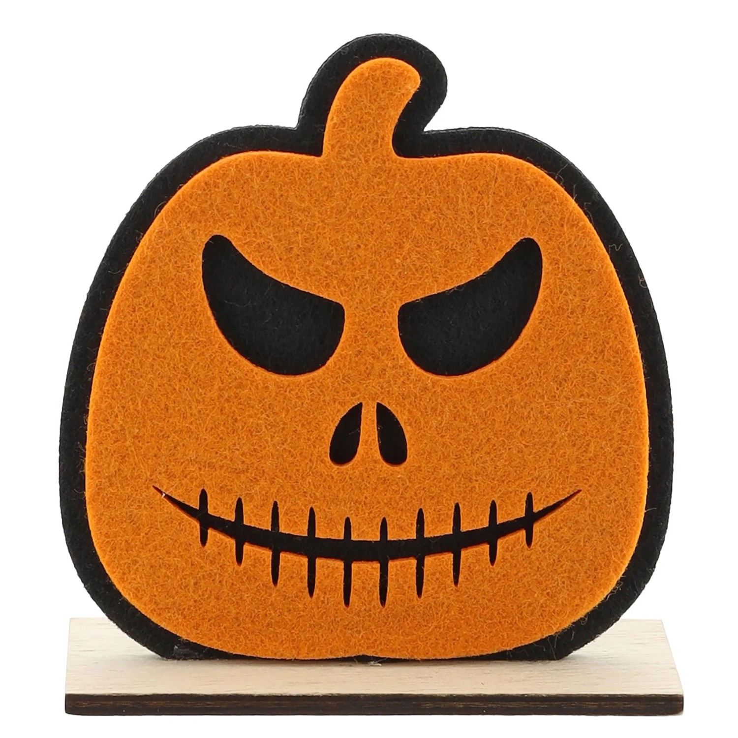 Kürbis-Aufsteller aus Filz 11 cm Orange-Braun