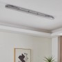 Graue Eglo LED-Feuchtraumleuchte Basic, 1-flammig, 156 cm, an einer Decke montiert.