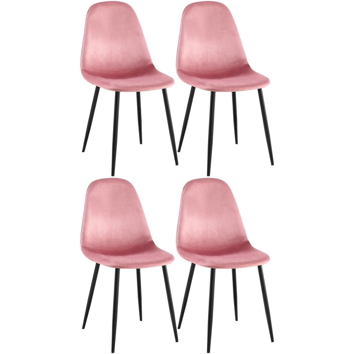 CLP 4er Set Esszimmerstühle Napier pink/Samt