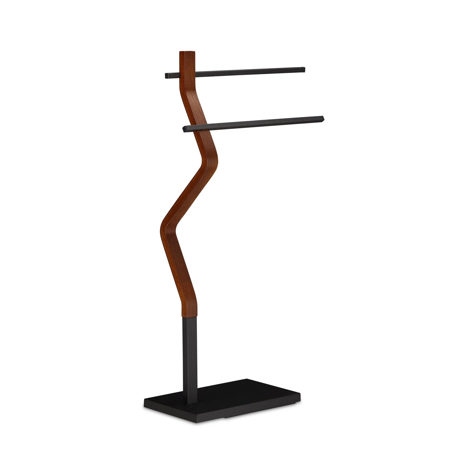 Relaxdays Handtuchhalter Stahl Holz Schwarz Braun Stehend 85 cm x 43,5 cm x 20 cm 3,3 kg