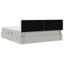 vidaXL Bett mit LED-Lichtleisten Hellgrau 200 x 200 cm Samt 3371639_14