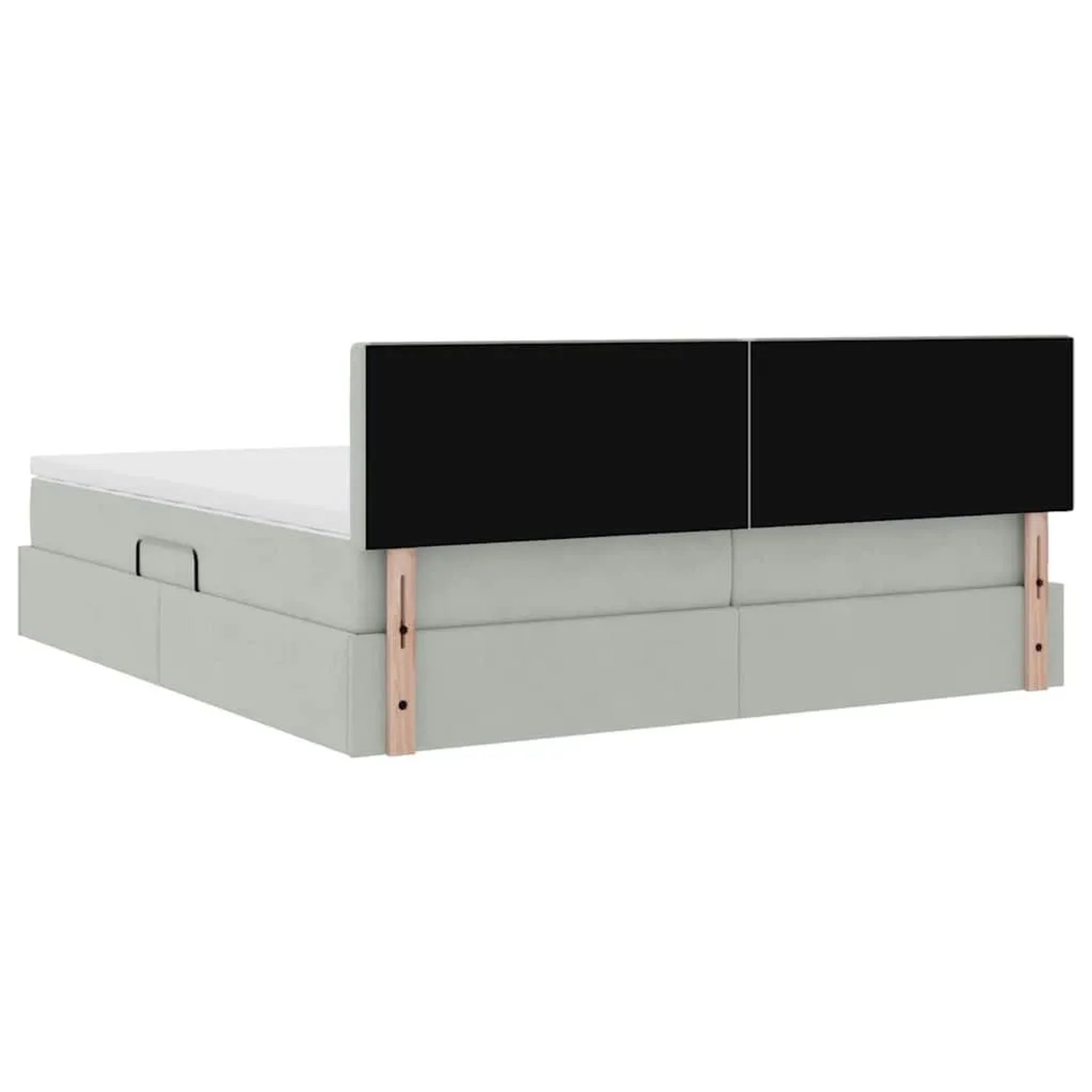 vidaXL Bett mit LED-Lichtleisten Hellgrau 200 x 200 cm Samt 3371639_14