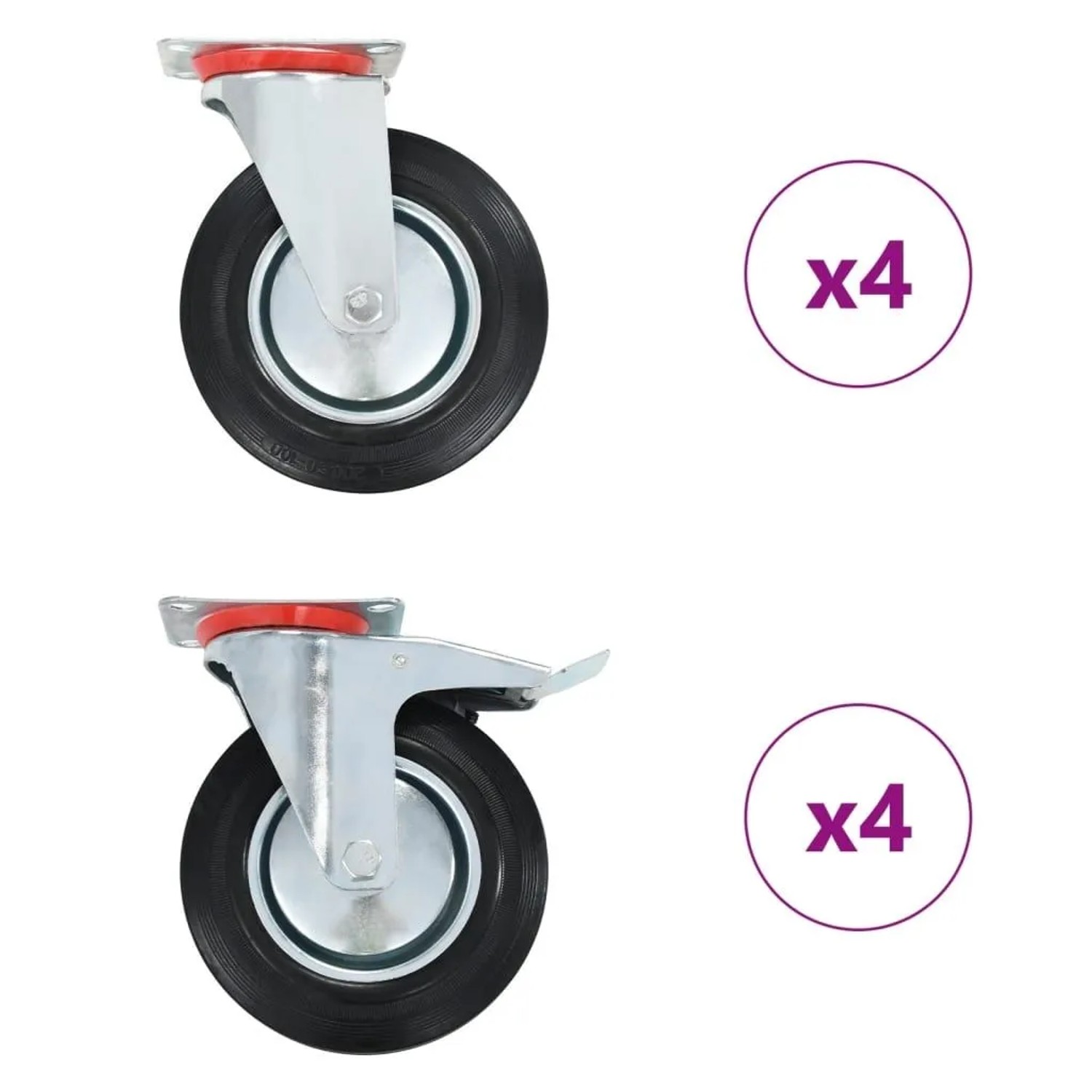 vidaXL 8 Stk Lenkrollen 200 mm 278031