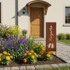 Relaxdays Gartenstecker Eisen Rostbraun Wetterfest 115 cm x 28 cm