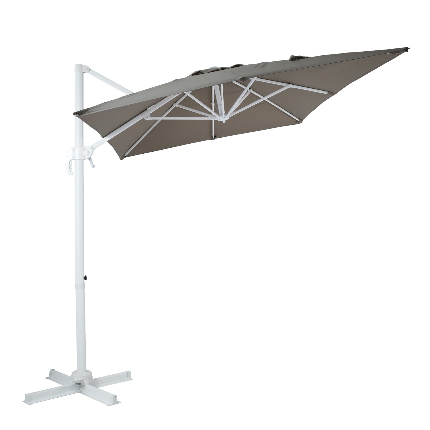 Axi Ampelschirm Coco 200 cm x 300 cm Weiß/Taupe günstig online kaufen