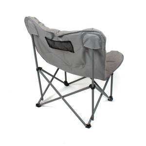 Grauer Eclipse Campingstuhl Herkules, Faltstuhl mit Tasche, Rückansicht. Ideal für Camping, Garten und Balkon.