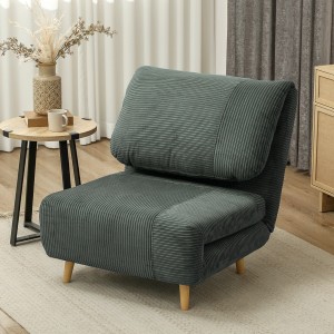 Blauer HOMCOM Schlafsessel aus Polyester mit Cord-Optik. Loungesessel mit verstellbarer Rückenlehne.