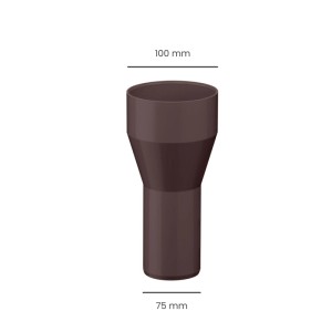 Inefa Fallrohr Reduzierstück PVC DN 100/75 dunkelbraun. Verbindet Fallrohre für Dachentwässerung.