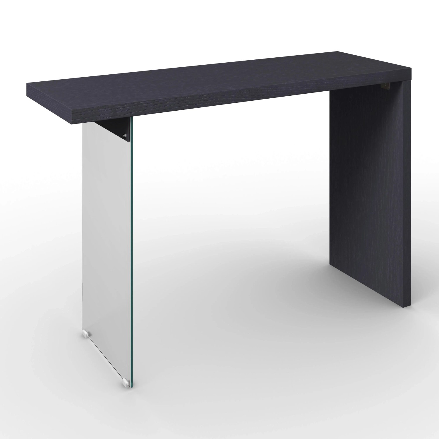 Bessagi Home Konsolentisch Milan Schwarz Glas/Holz