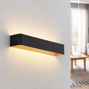 Moderne, schwarze LED Wandleuchte Karam von Arcchio aus Aluminium für Innenräume.