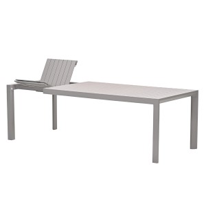 Ausziehbarer Gartentisch Latina, 180/230 cm, Taupe, Aluminium, wetterfest und pflegeleicht.