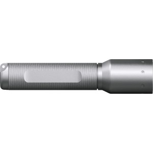 Solidline Pro 25 Taschenlampe aus Aluminium, silberfarben, mit Schlüsselring.