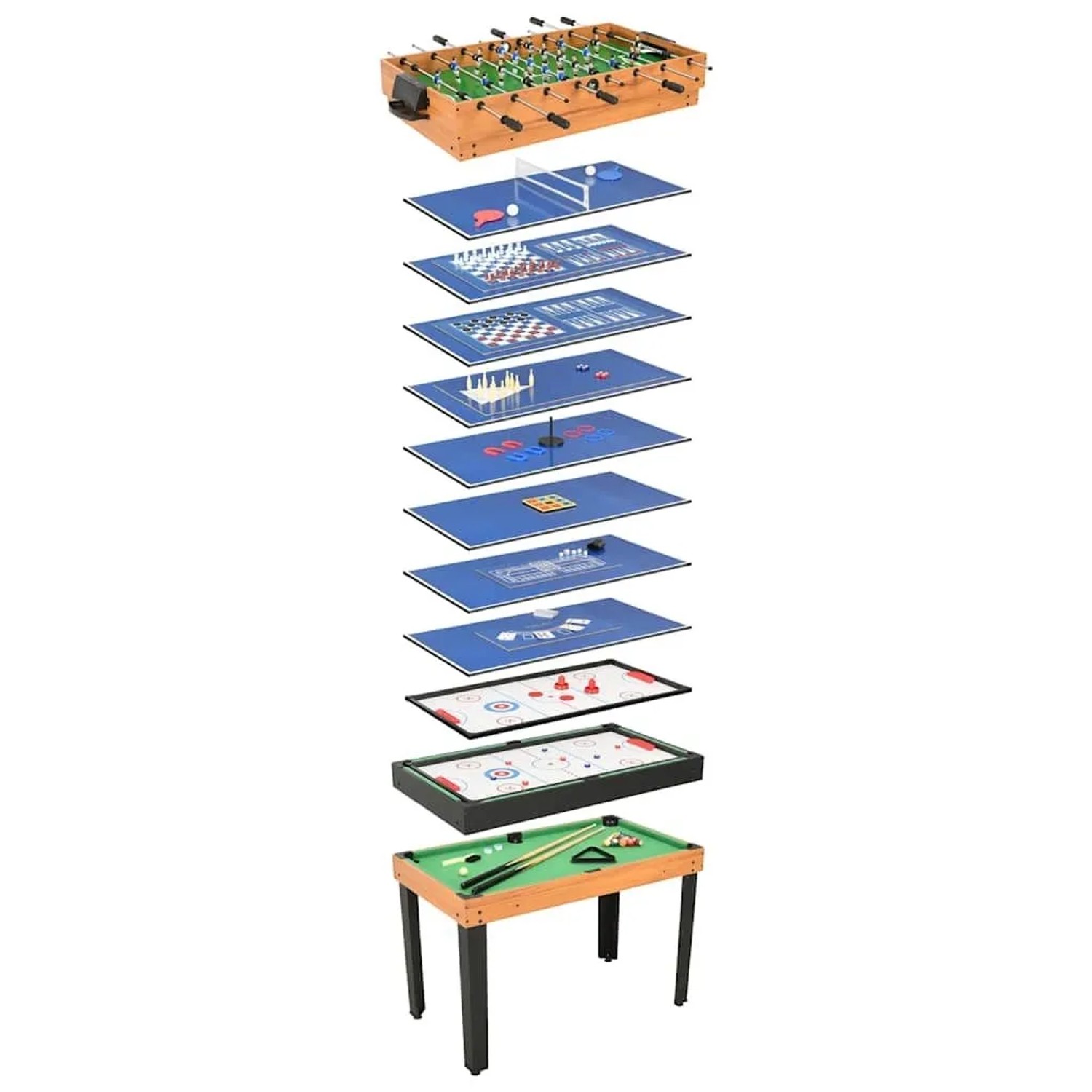 vidaXL 15-in-1 Multigame-Tisch 121x61x82 cm Ahorn 91944