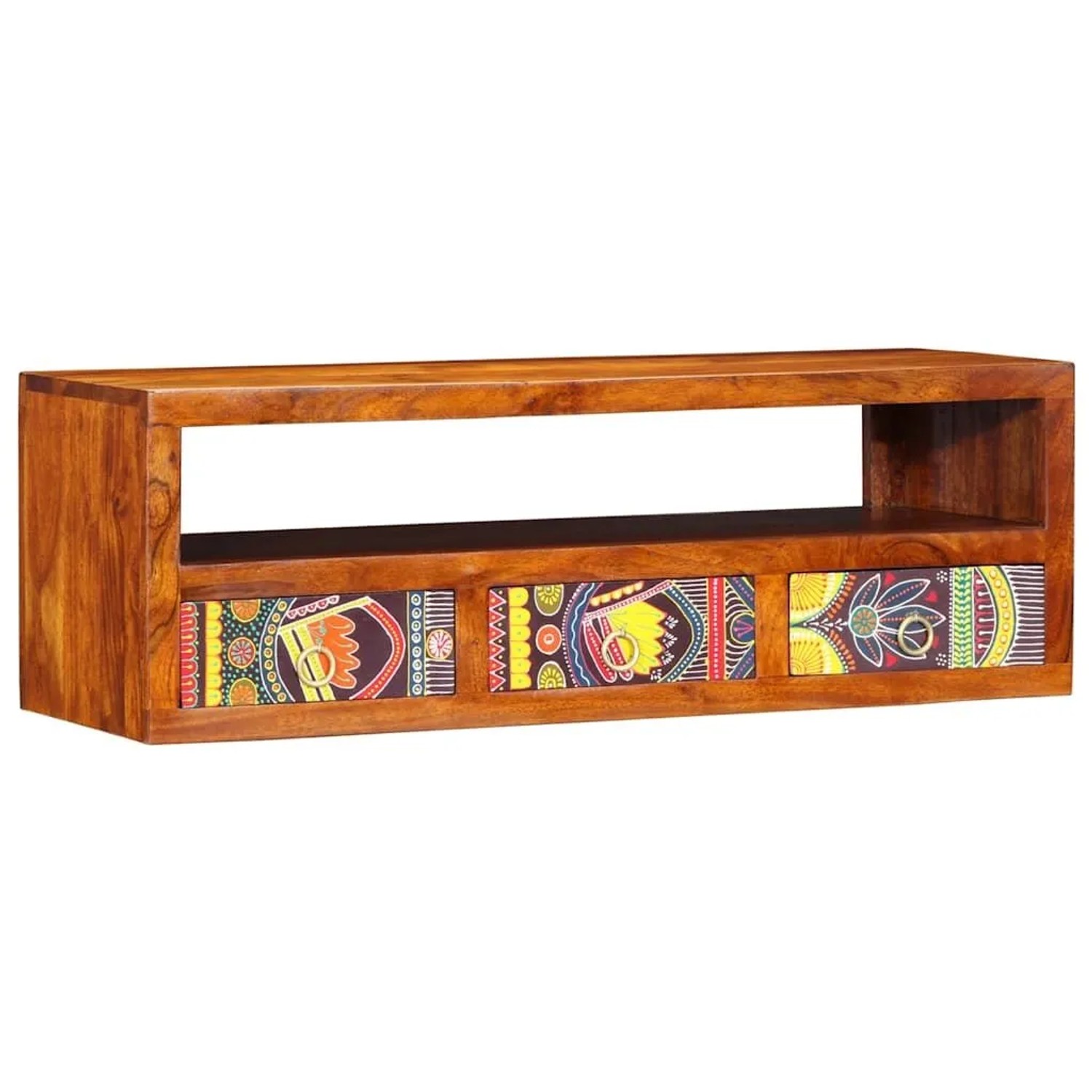vidaXL TV-Wandschrank Mehrfarbig 90x30x30 cm Massivholz Akazie 4016504