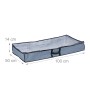 Relaxdays Unterbettkommode 2er Set PP/PE Grau Schwarz Transparent mit Sichtfenster Reißverschluss Faltbar 14 cm x 100 cm x 50 cm 240 g_4