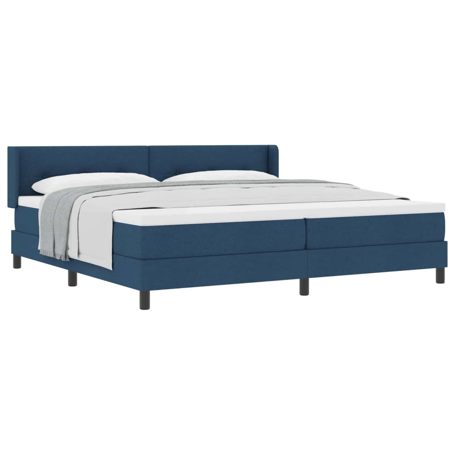 vidaXL Boxspringbett mit Matratze Blau 200 x 200 cm Polyester 3341131