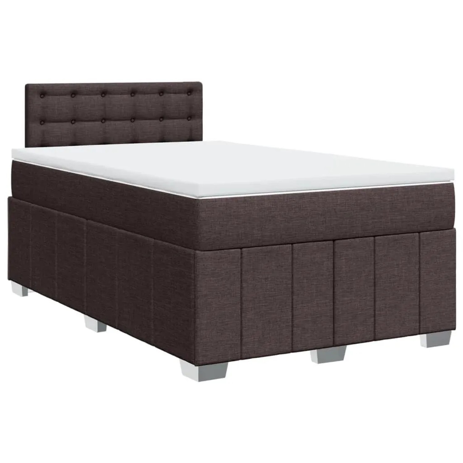 vidaXL Boxspringbett mit Matratze Dunkelbraun 120x190 cm Stoff 3289324