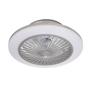 Lindby LED Deckenventilator mit Lampe Mamuti 10022133 Dimmbar Leselampe Modern in Alu aus Aluminium Wohnzimmerleuchte