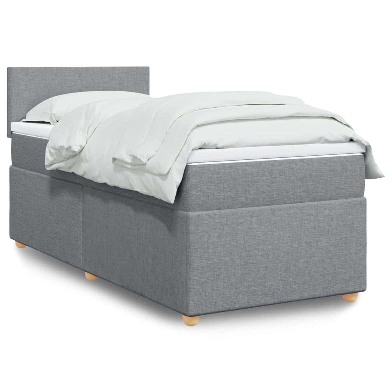 vidaXL Boxspringbett mit Matratze Hellgrau 90x200 cm Stoff 3288856 günstig online kaufen