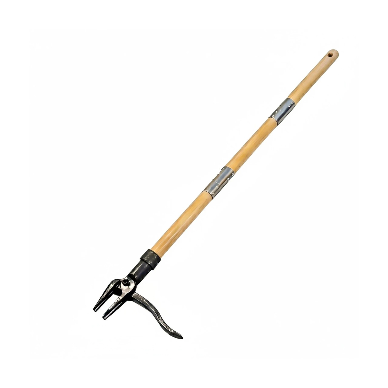 Relaxdays Unkrautstecher Bambus Eisen Natur Grau Langstielig Rutschfest 110 cm x 20 cm x 4 cm 1,2 kg