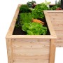 Westmann Holz-Eckhochbeet Klassik L, naturbelassen, bepflanzt mit Gemüse und Kräutern.