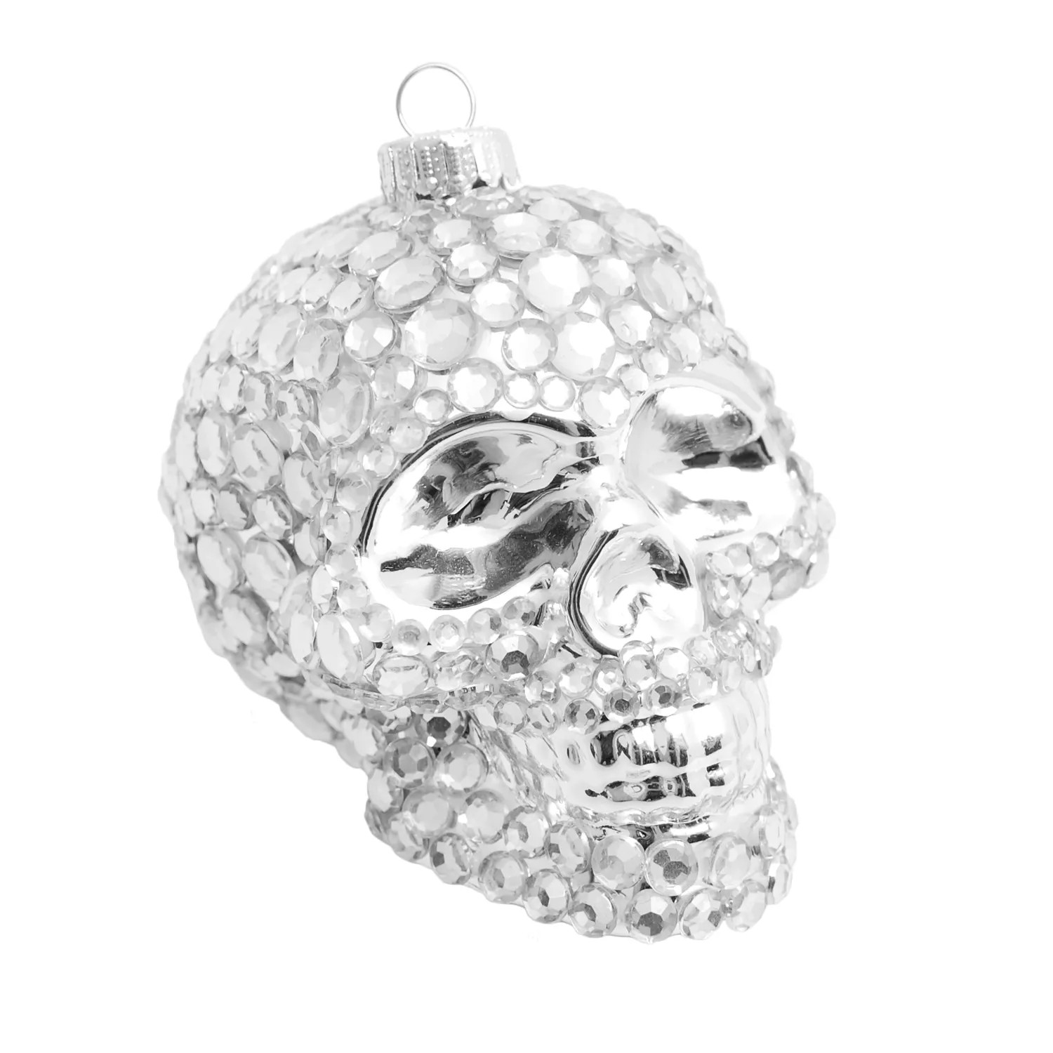 Krebs Glas Lauscha Weihnachtsornament Totenkopf 1-tlg. 10cm