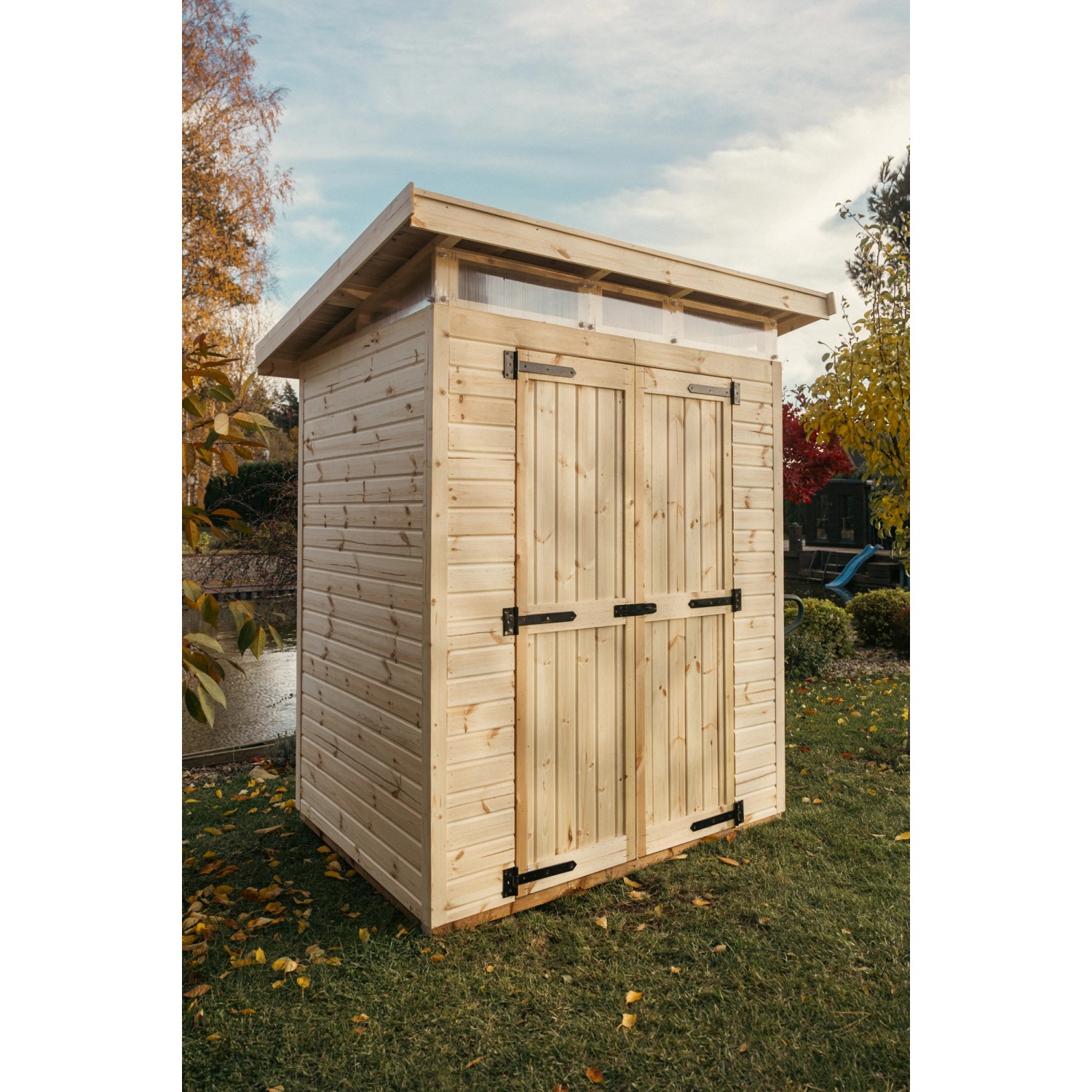 Upyard Gartenhaus Strongbox M mit Fundament 163 cm x 127 cm Natur FSC® günstig online kaufen