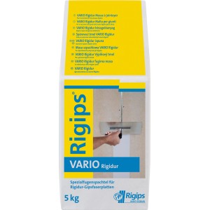 Rigips Vario Rigidur Fugenspachtel, 5 kg Sack, zum Verspachteln von Gipsfaserplatten.