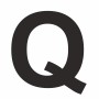 Schwarzer Aufkleber Buchstabe Q, 6 cm hoch, aus PVC-Folie für Schilder.