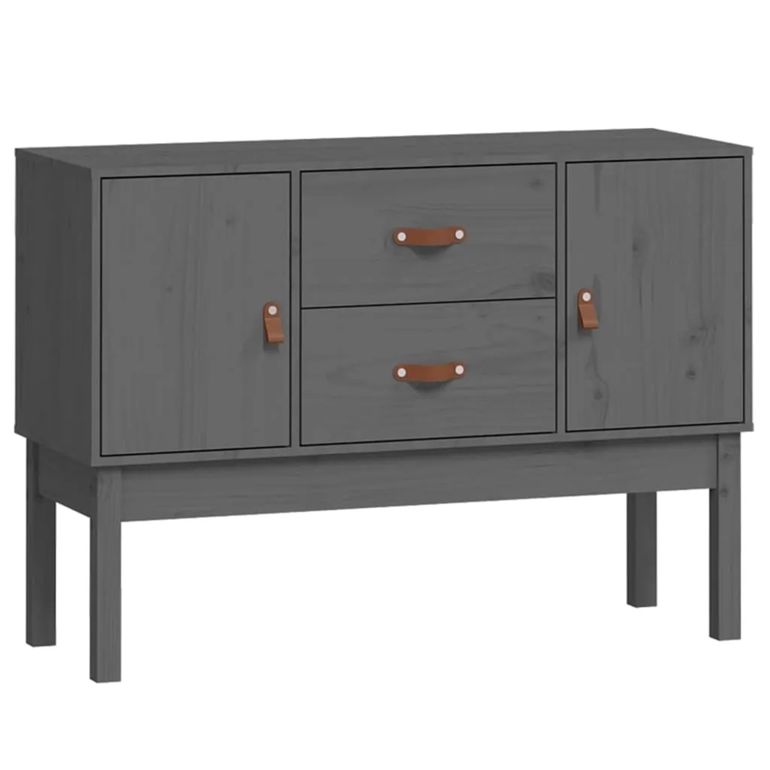 vidaXL Sideboard Grau 110x40x78 cm Massivholz Kiefer 823526