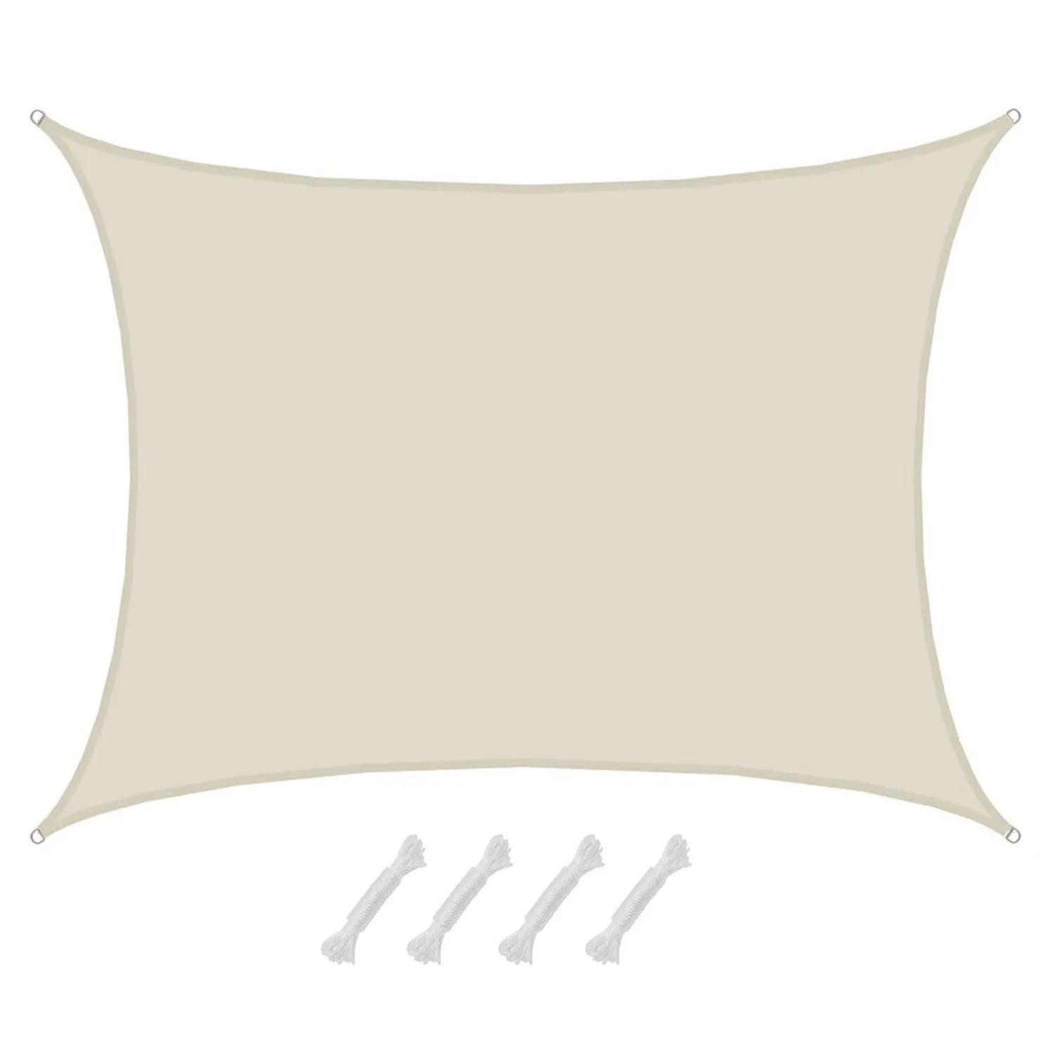 AMANKA Polyester Sonnensegel Wasserdicht - 6 x 5 m Rechteckig Beige