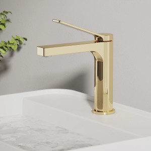 Emke Wasserhahn Waschbeckenarmaturen 195 x 173 x 46 mm Champagnergold Mischbatterie Küchenarmatur mit Luftsprudler