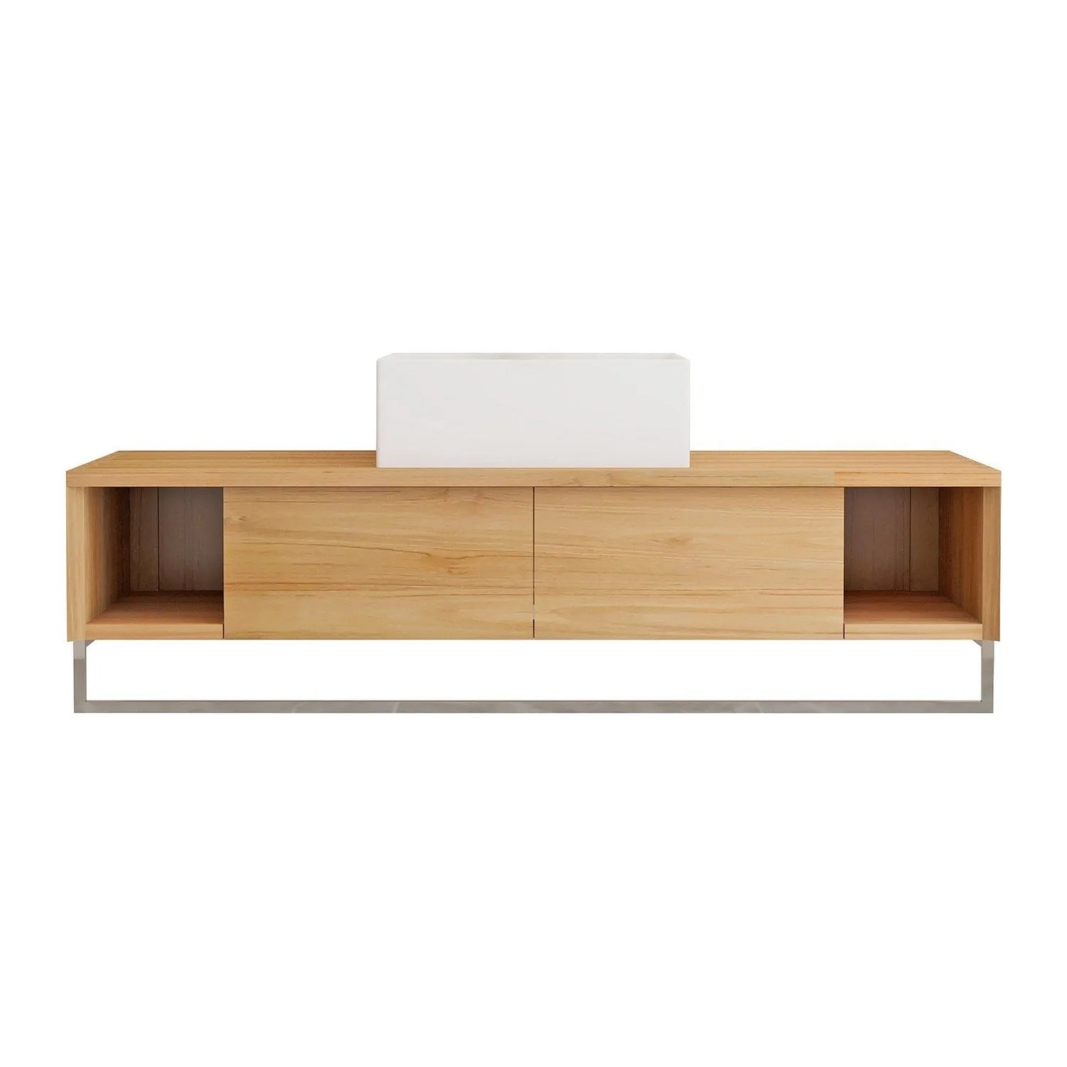Vente-unique Einzelwaschtisch Kupang Naturfarben Hell 120 cm