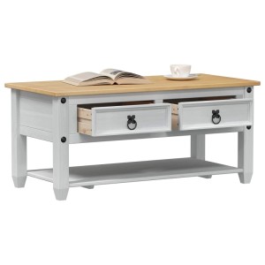 vidaXL Couchtisch Weiß 100 x 48 x 45 cm Massives Kiefernholz 42024941