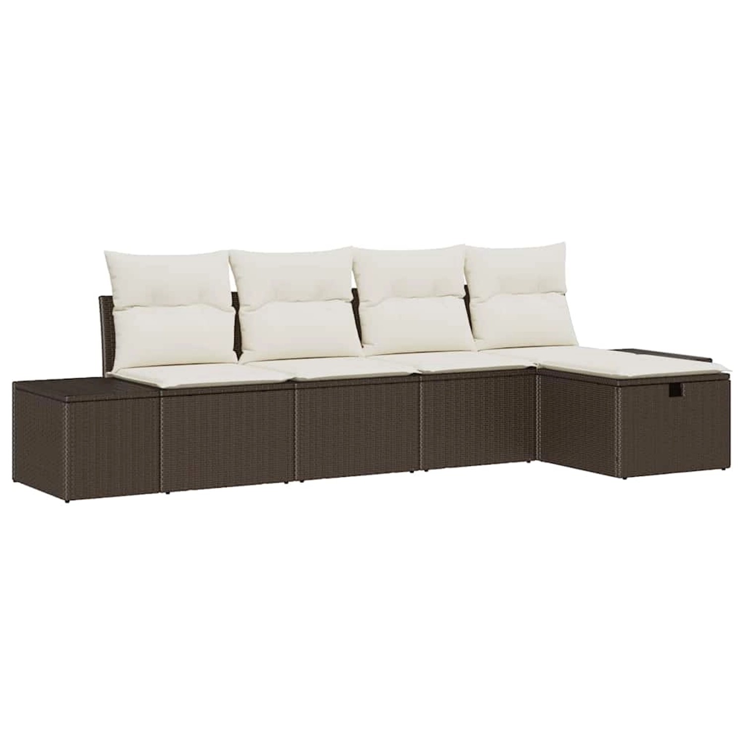 vidaXL Garten-Sofa-Set mit Kissen 5-Tlg Braun Poly Rattan 3359357 günstig online kaufen
