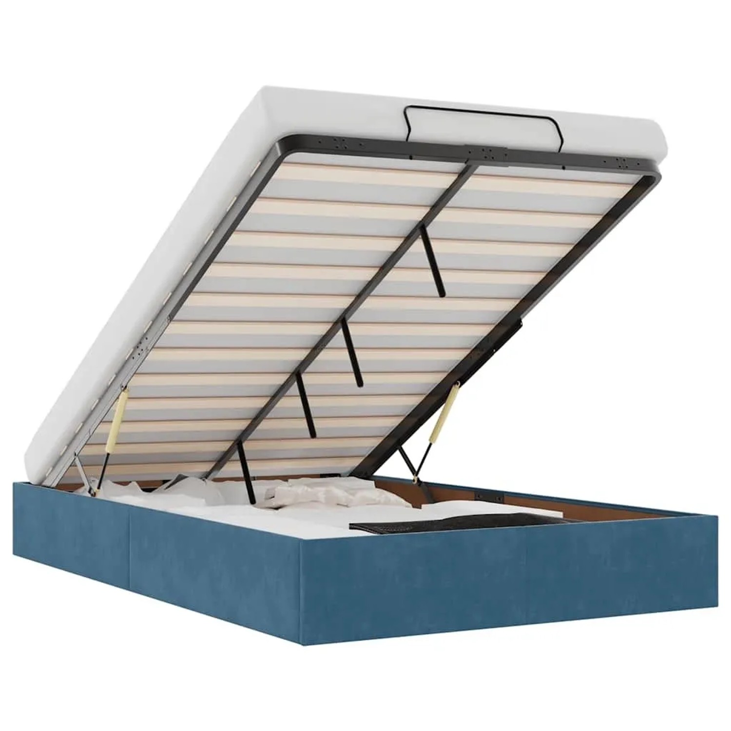 vidaXL Ottoman-Bett ohne Matratze Dunkelblau 120x200 cm Samt 3310959