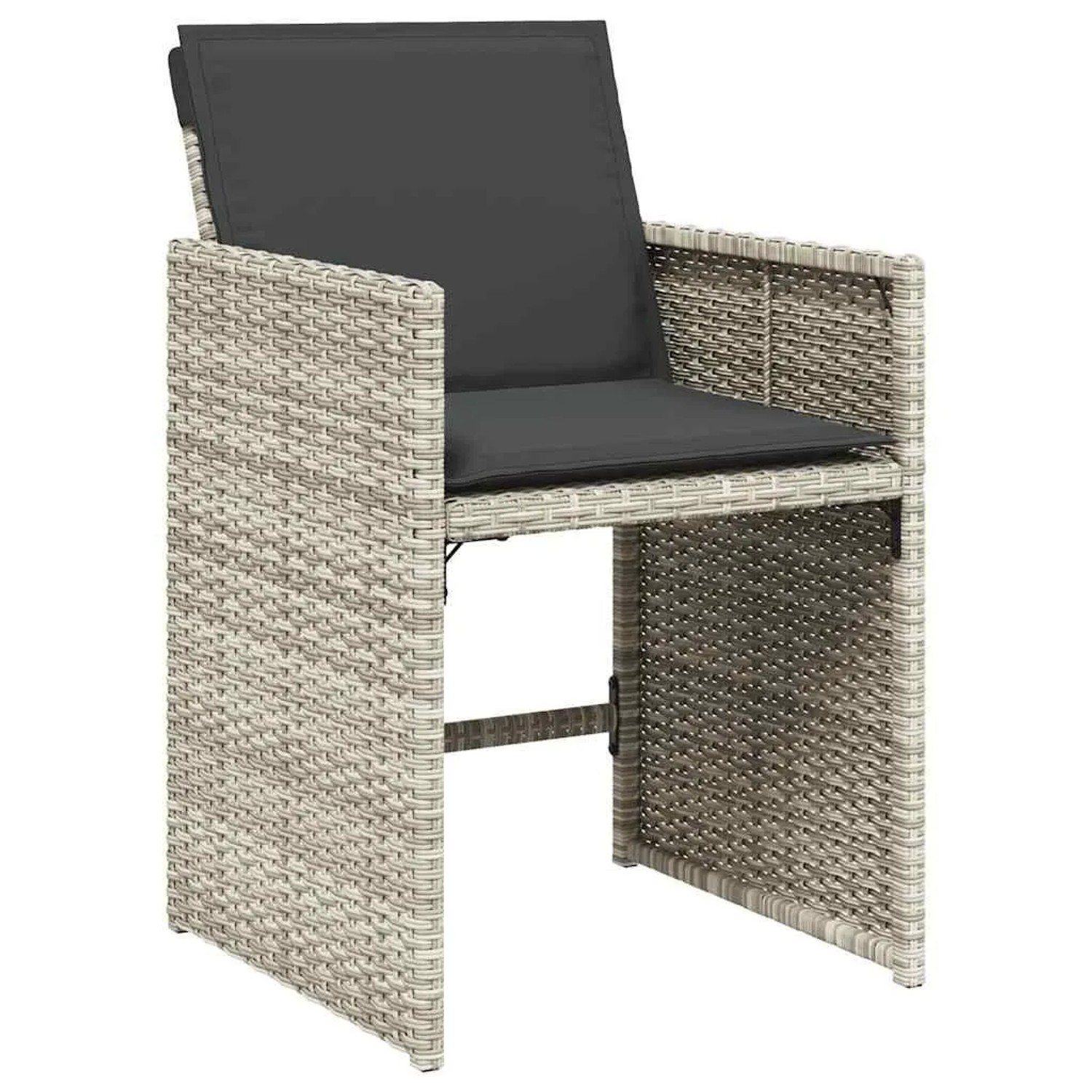 vidaXL Gartenstühle mit Kissen 4 Stk Hellgrau Poly Rattan 364988 günstig online kaufen