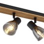 Globo Strahler Claude, 4-flammig, dunkelbraun/rauchfarben, Holz/Metall, für E14 Leuchtmittel