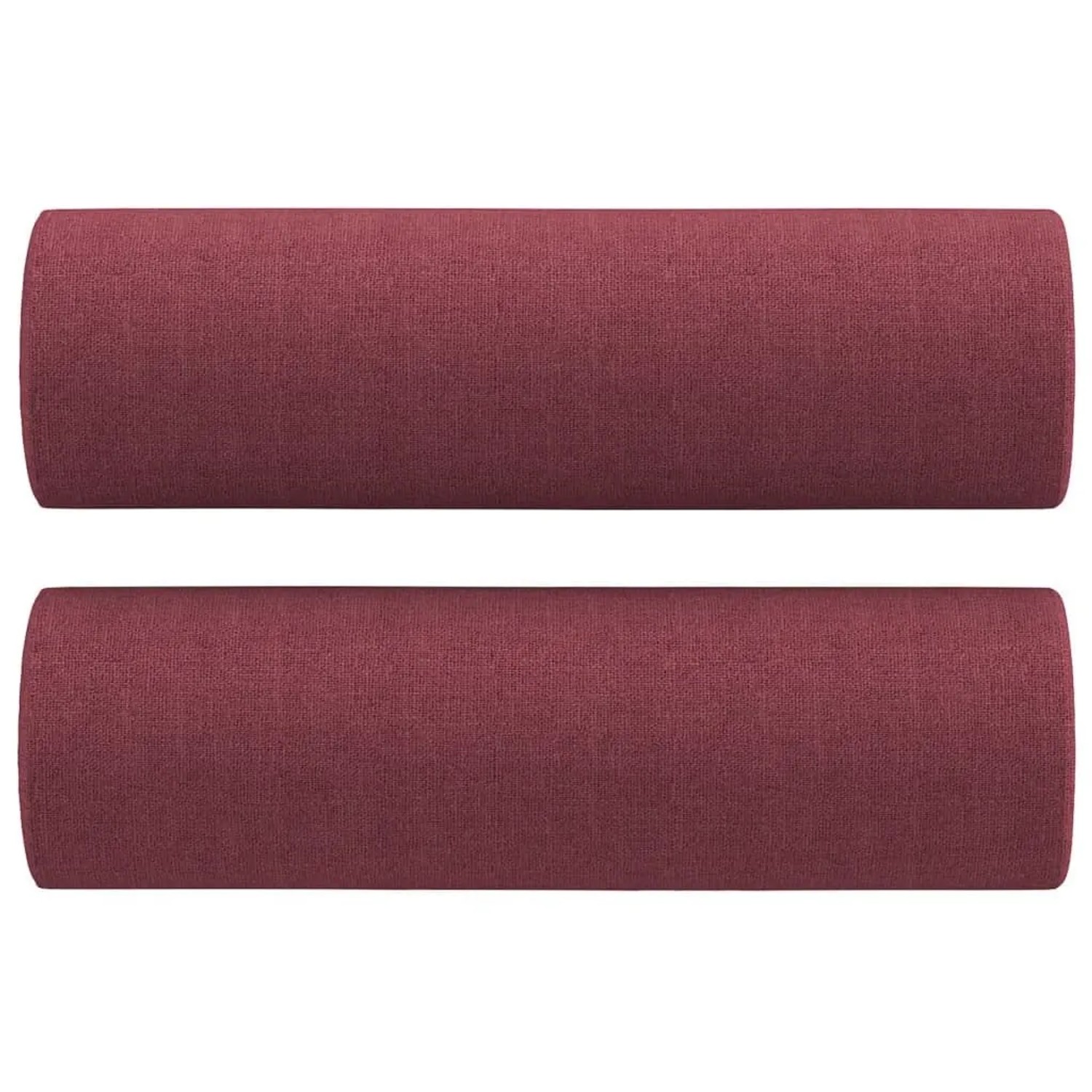vidaXL Zierkissen 2 Stk Weinrot Ø15x50 cm Stoff 349507