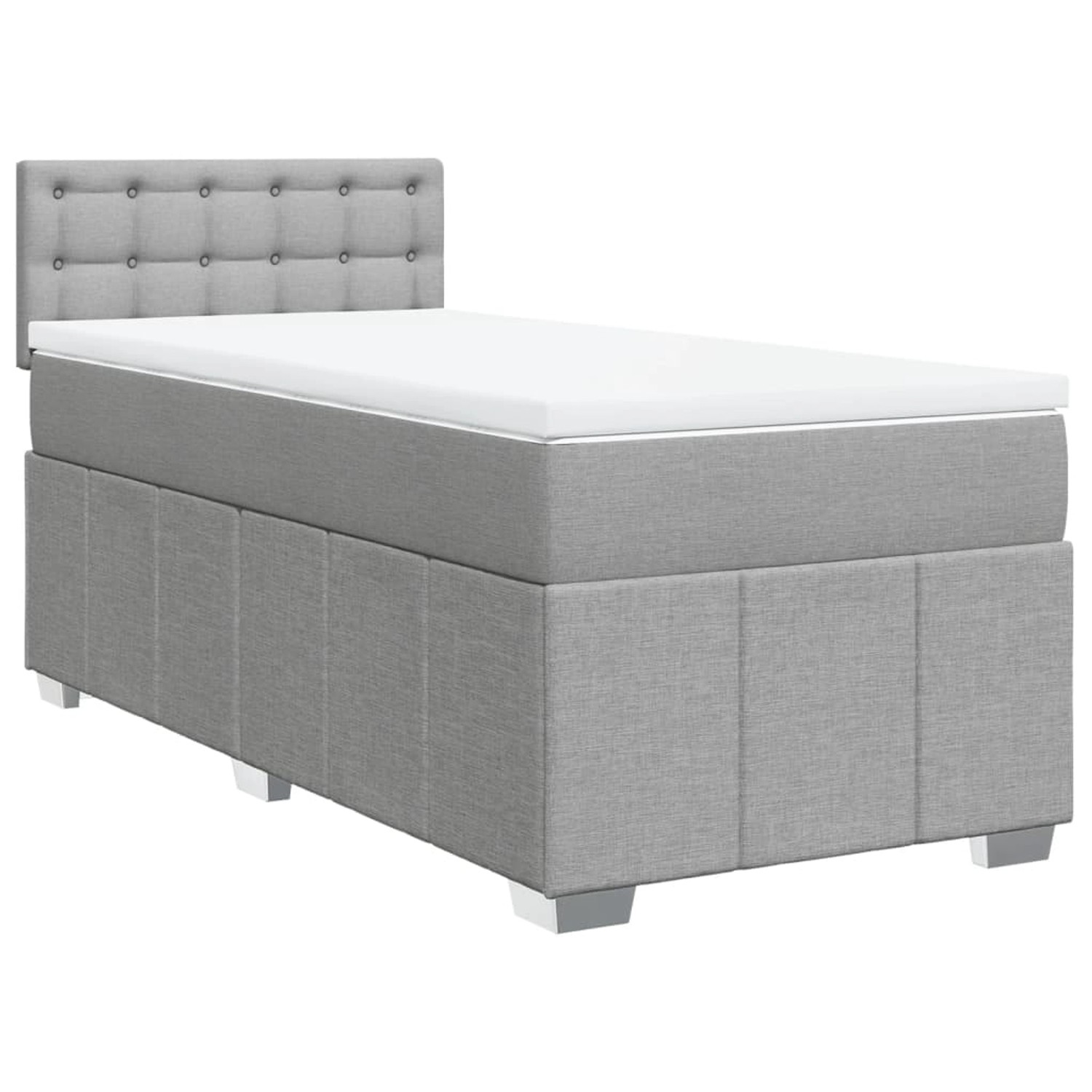 vidaXL Boxspringbett mit Matratze Hellgrau 90x190 cm Stoff 3286937 günstig online kaufen