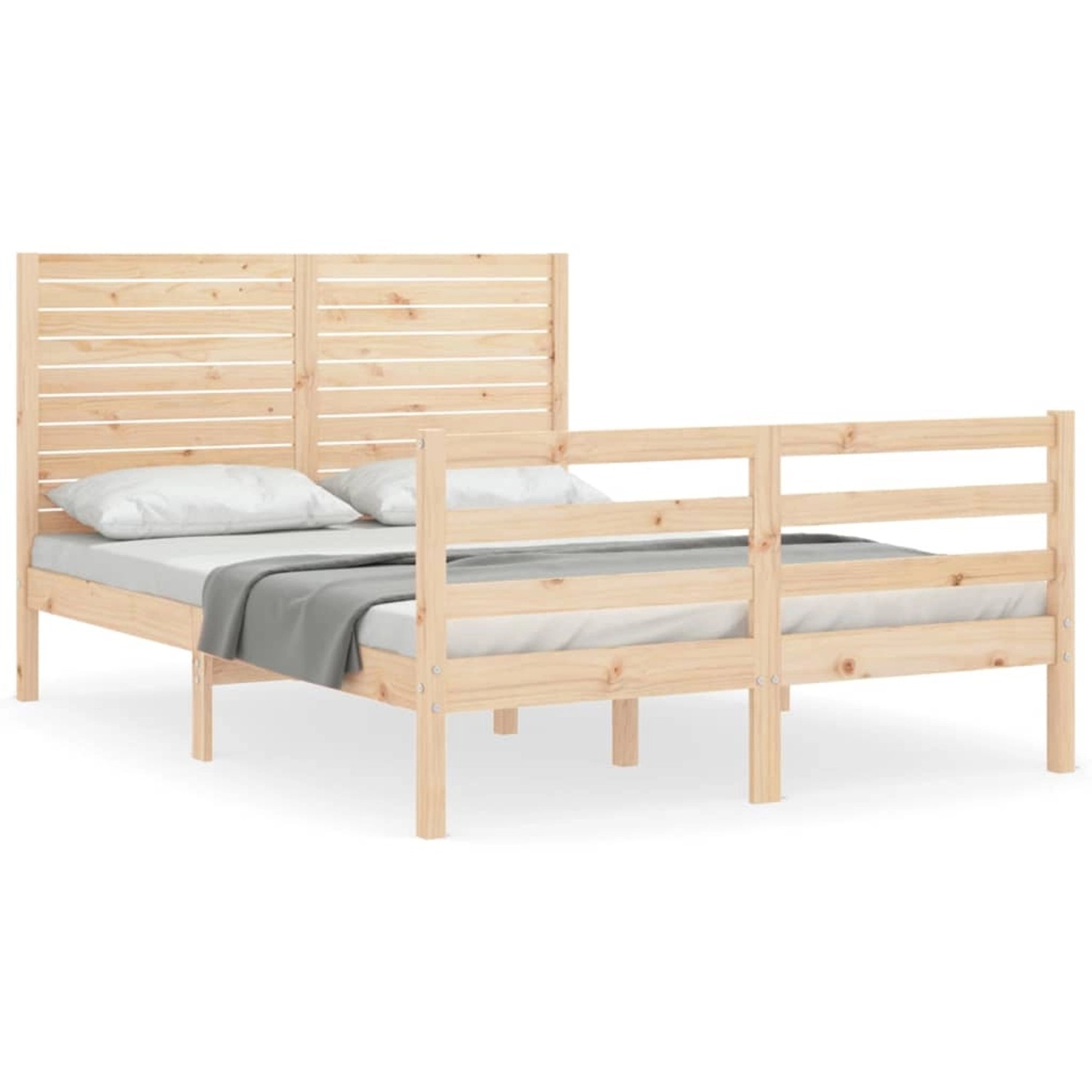 vidaXL Massivholzbett mit Kopfteil 140x200 cm 3195026 günstig online kaufen
