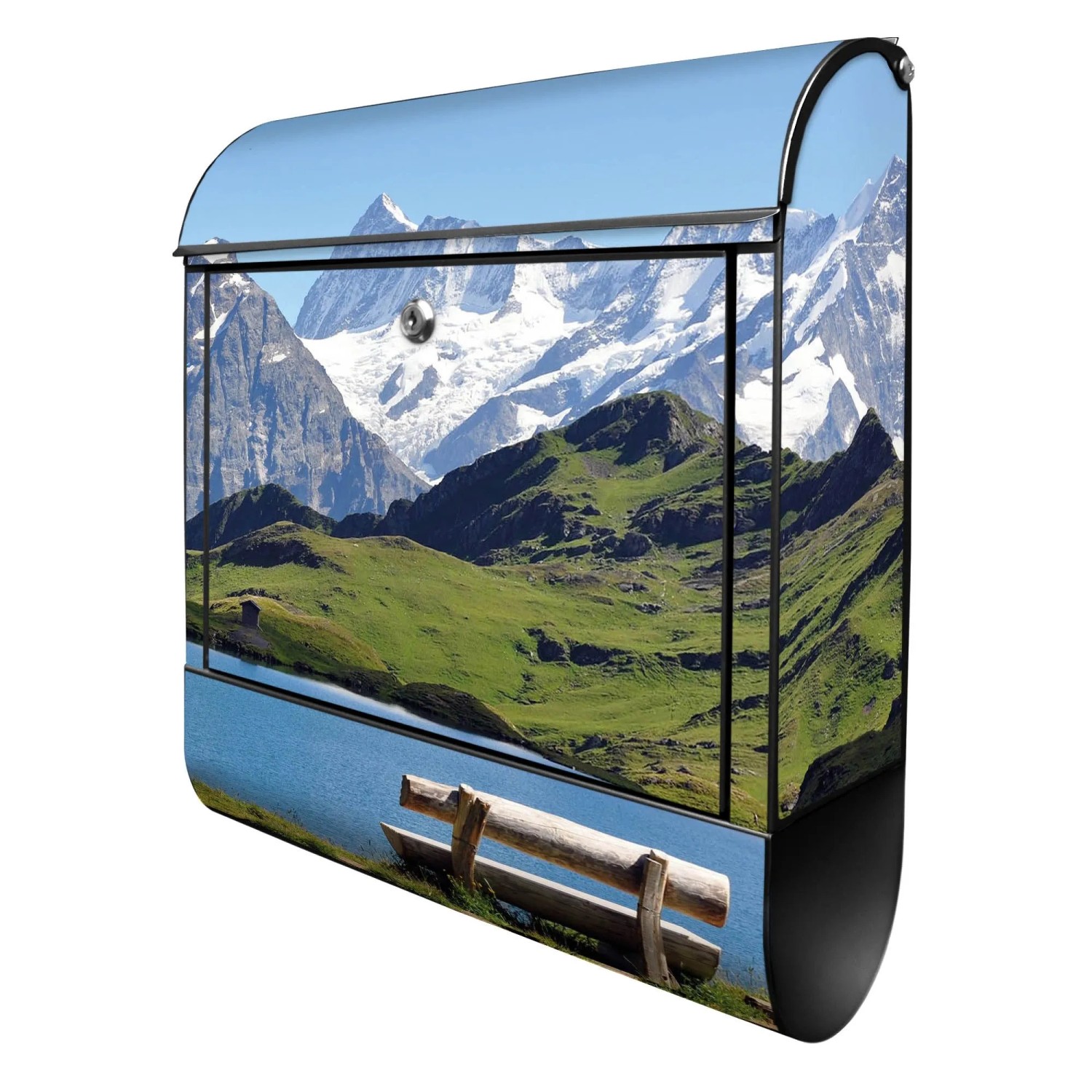 Banjado Design Briefkasten Schwarz Pulverbeschichtet 39x47x14cm 2 Schlüssel günstig online kaufen