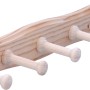 Siro Hakenleiste aus Kiefernholz mit 5 Haken, naturbelassen und unbehandelt.