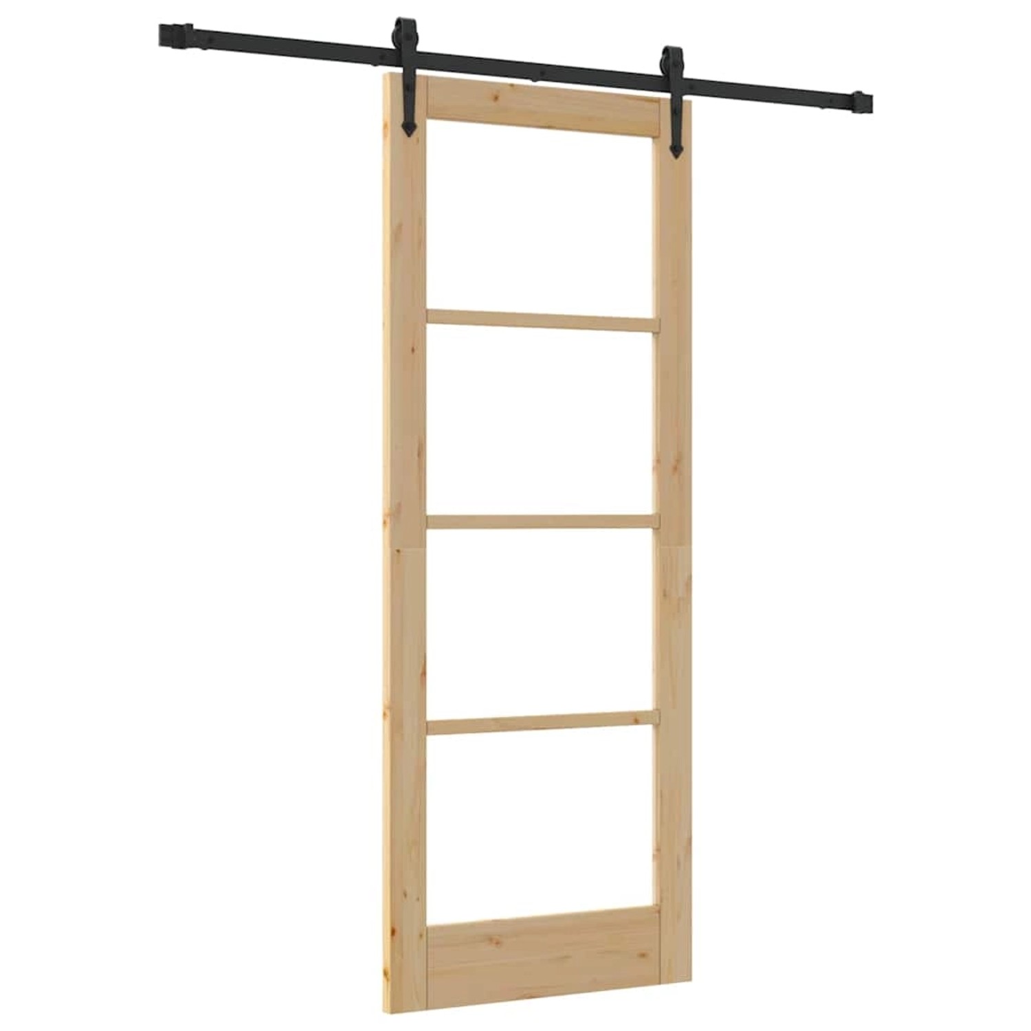 vidaXL Schiebetür Braun 78 x 202 cm Holz und Metall 3332327 günstig online kaufen