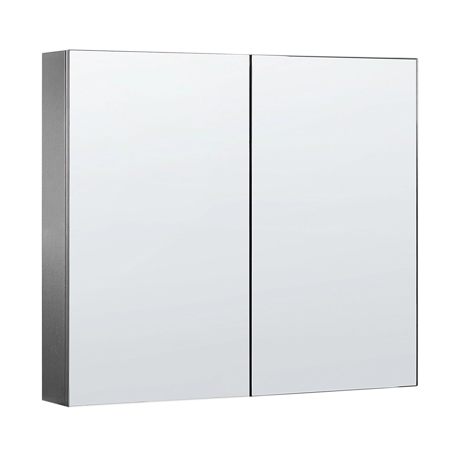 Beliani Bad-Spiegelschrank NAVARRA Schwarz Silber 14x80x70 günstig online kaufen