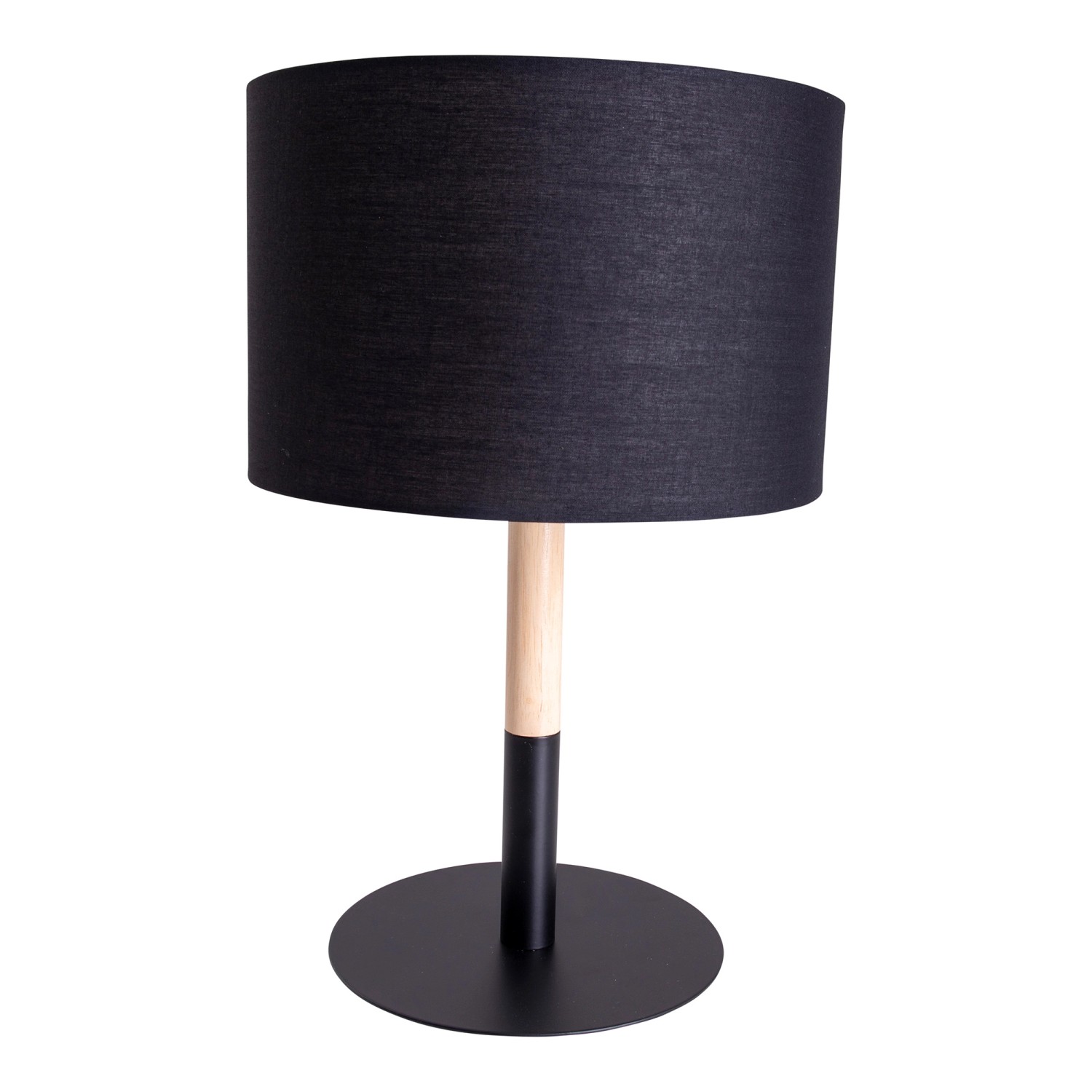 Näve Textil-Tischleuchte Tessile Schwarz Ø 24 cm x 37 cm günstig online kaufen