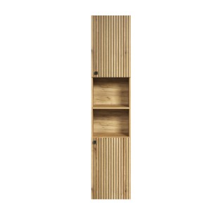Trendteam Hochschrank Pure Bliss, Artisan Eiche mit Rillen, 40 cm breit. Bad-Standregal mit Stauraum.