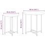 Maßzeichnung des vidaXL Beistelltisch-Sets: zwei runde Tische mit Metallbeinen, Maße 36x45 cm und 50x50 cm.