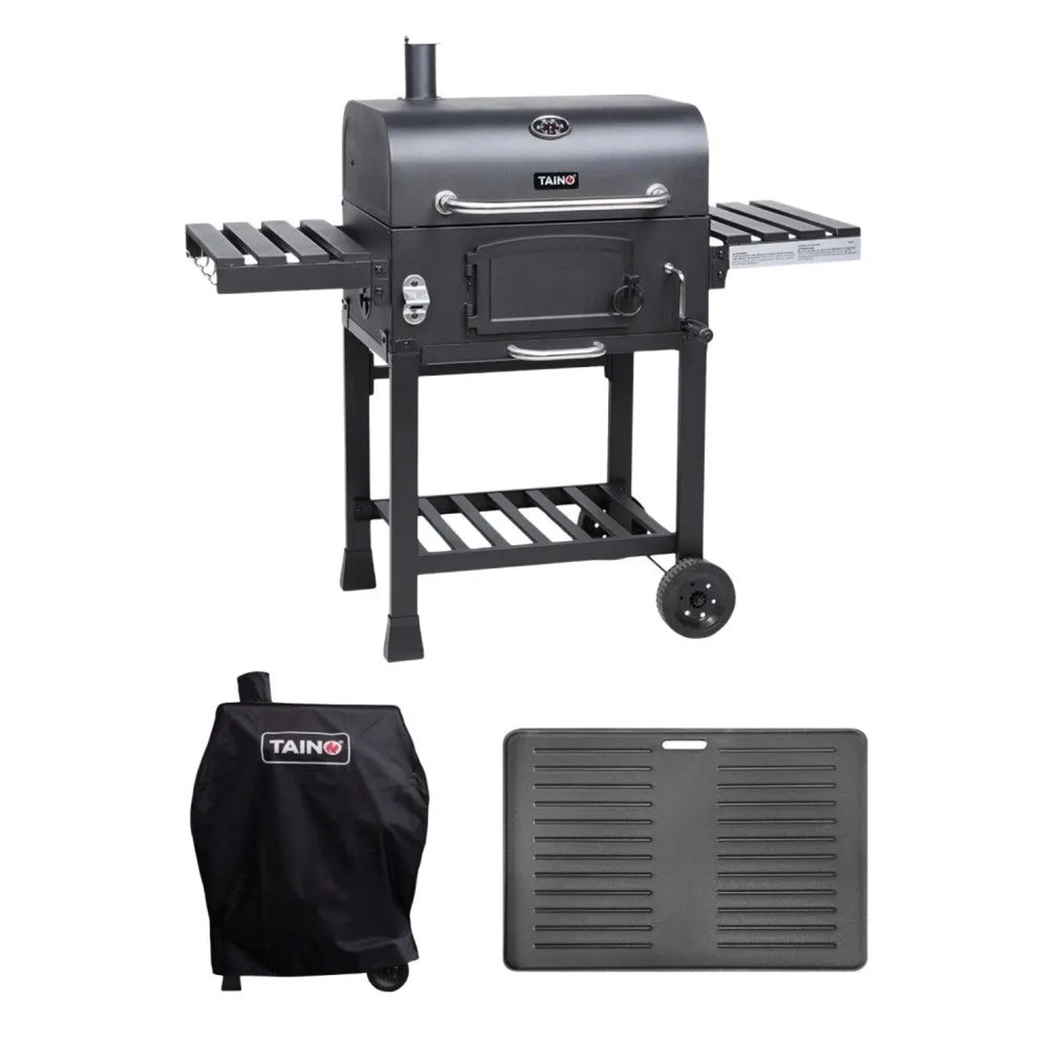 Taino Hero XL Holzkohlegrill Set BBQ Grillwagen Smoker Räucherofen Kohle