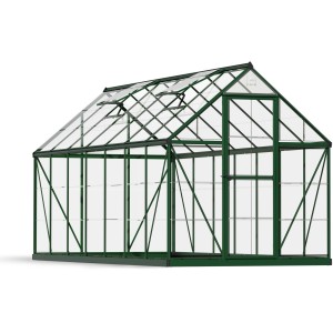 Palram Canopia Gewächshaus, 7,9 m², grün, mit Fundamentrahmen. Ideal für Pflanzenaufzucht.